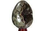 Septarian Dragon Egg Geode - Black Crystals #111230-2
